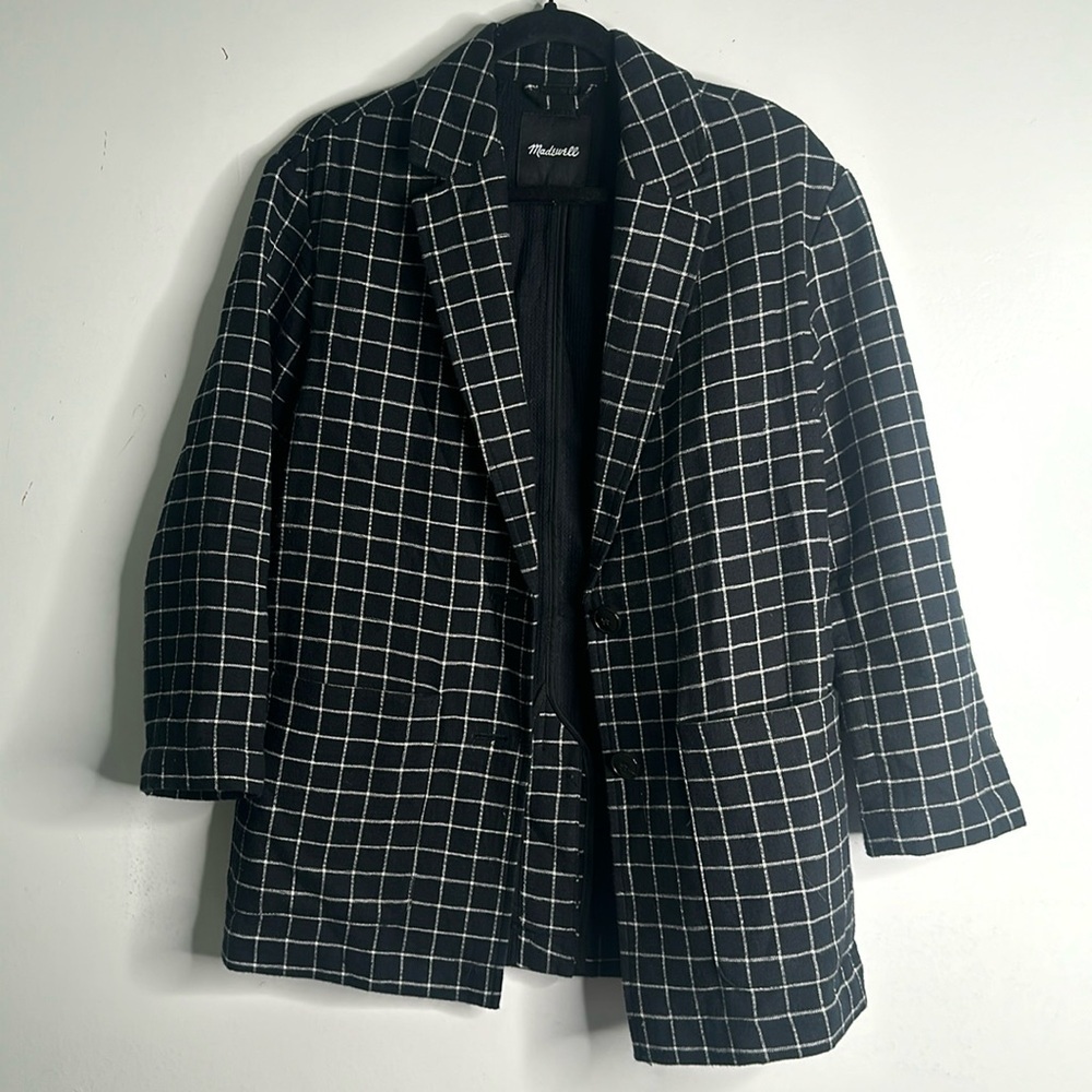Madewell plaid waffle back Shaw cotton blazer size Xxs work office  academia